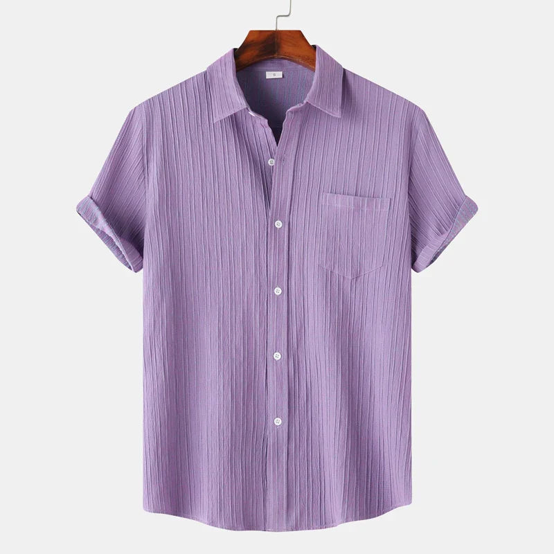 Linen Cotton Blend Shirt Spread Collar Classic Fit – Pier