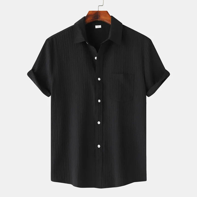 Linen Cotton Blend Shirt Spread Collar Classic Fit – Pier