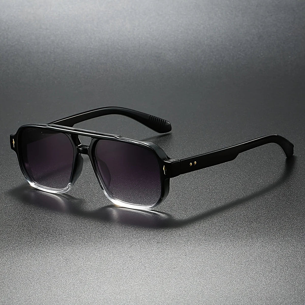 Retro Square Frame Sunglasses Double Bridge UV400 – Varro