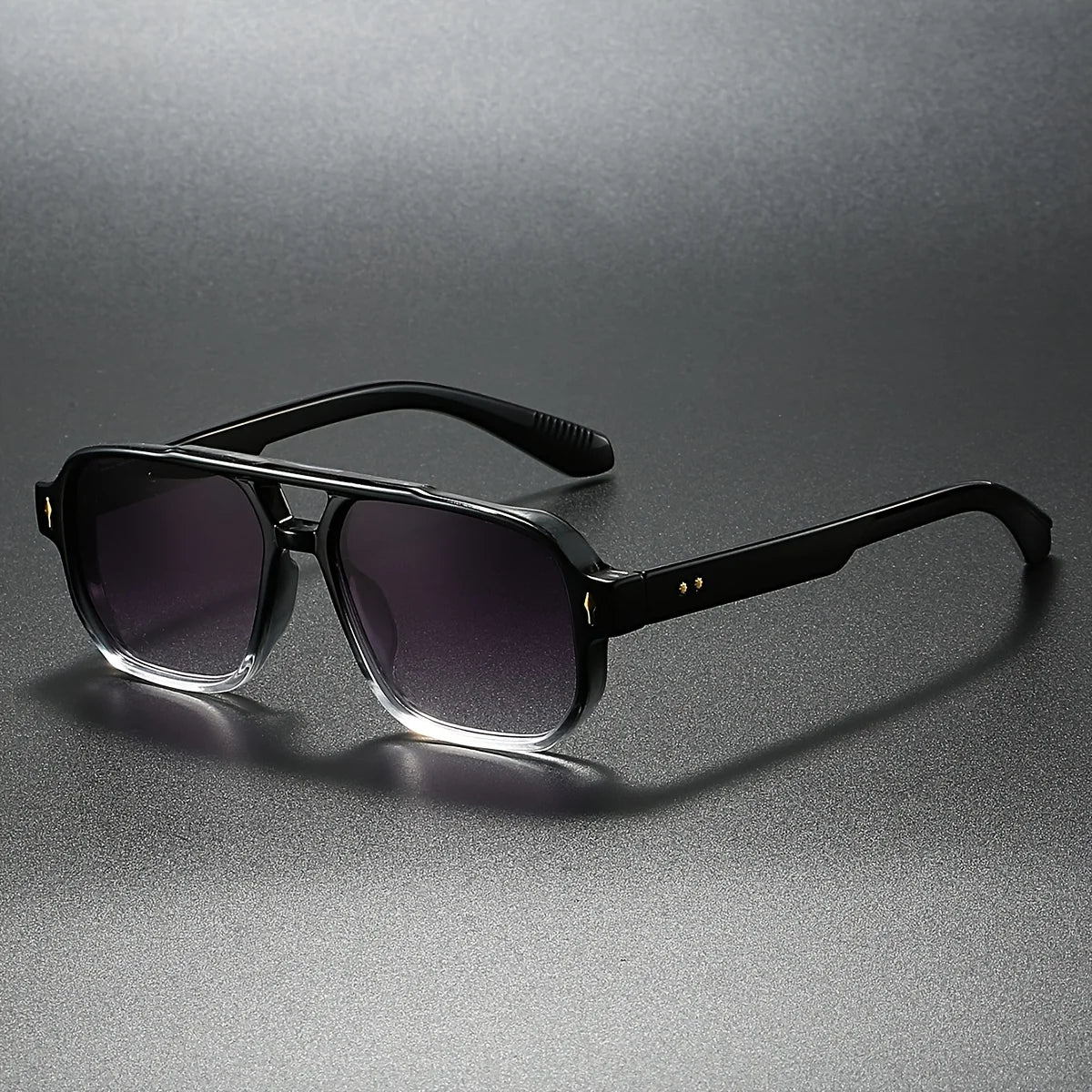 Retro Square Frame Sunglasses Double Bridge UV400 – Varro