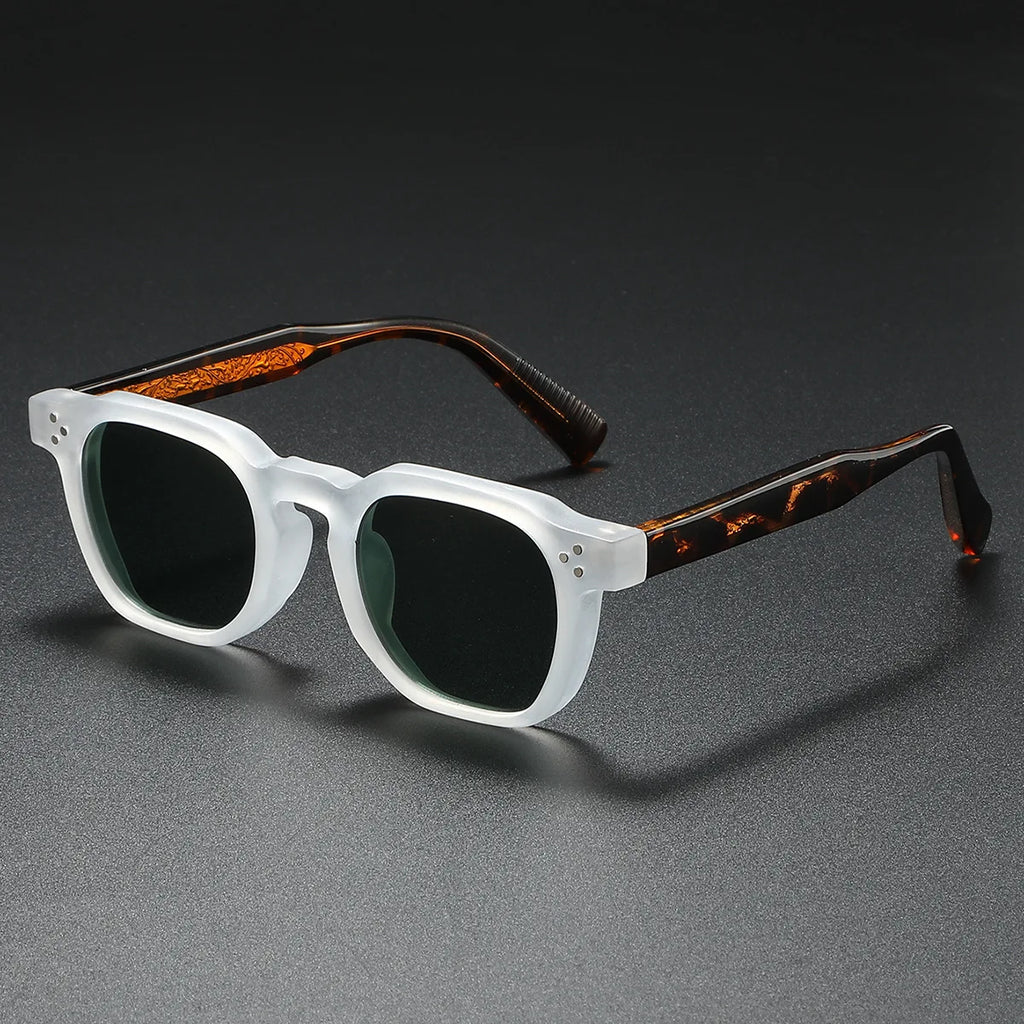 Oversized Chunky Acetate Sunglasses Wide Frame Bold Angles – Garro