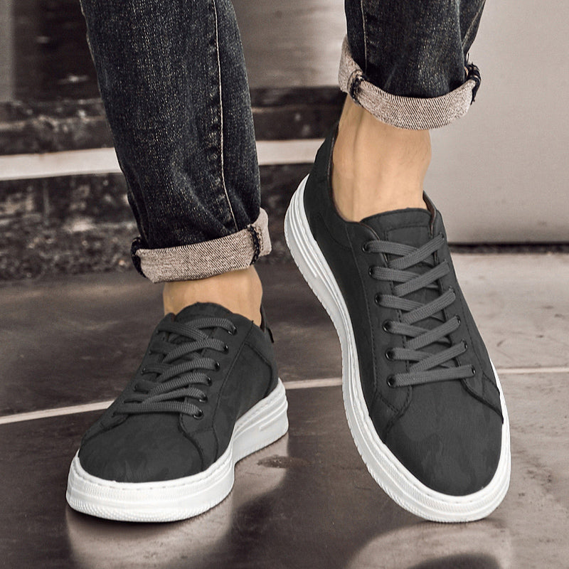 Leather Sneaker Textured Upper Low Profile – Fenro