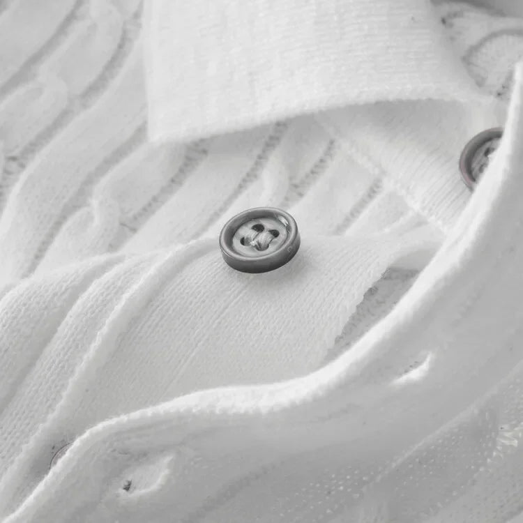 Cotton Polo Textured Knit Tailored Fit – Fenro