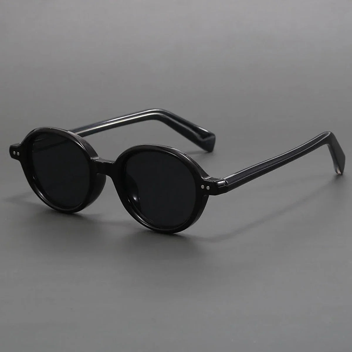 Round Polarized Sunglasses Translucent Arms Vintage Frame – Carro
