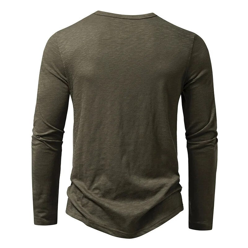 Cotton Henley Slim Fit Short Sleeve – Pave