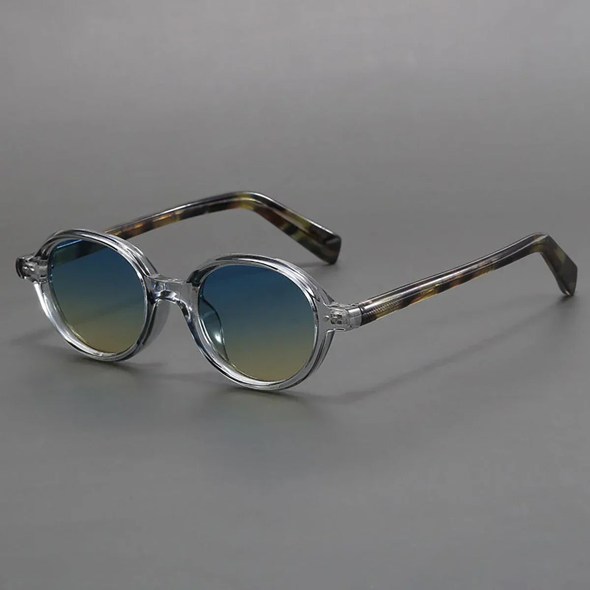 Round Polarized Sunglasses Translucent Arms Vintage Frame – Carro