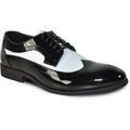 Two-tone black and white patent wingtip oxford dress shoe – TARLANO