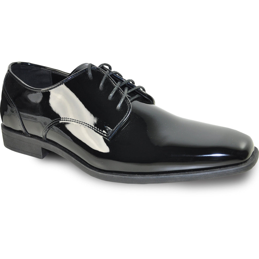 Patent pointy square toe Oxford tuxedo shoe in black – TARLANO