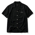 Textured Camp Collar Short Sleeve Shirt - Black