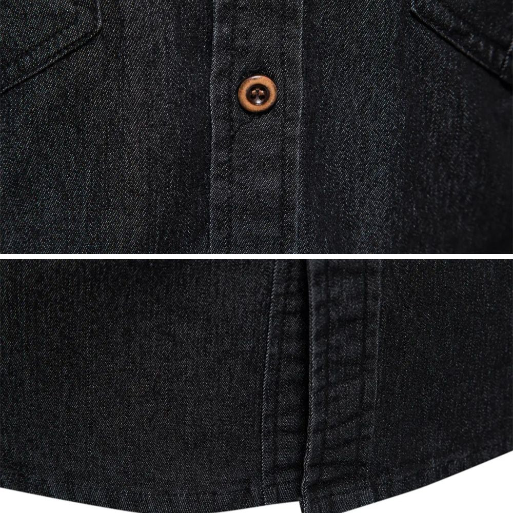Cotton Denim Shirt Slim Fit Long Sleeve Adaptive – Lorne