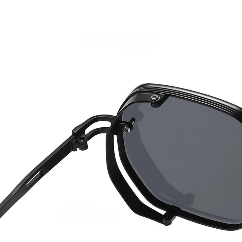Oval Steampunk Sunglasses Aluminum Alloy Frame Polarized Lens – Flint