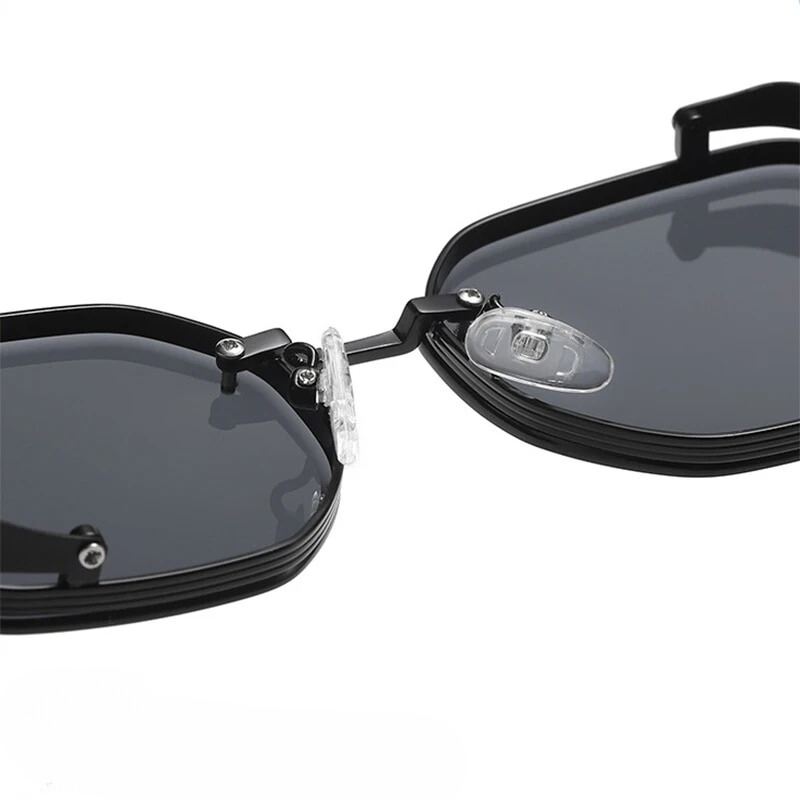 Oval Steampunk Sunglasses Aluminum Alloy Frame Polarized Lens – Flint