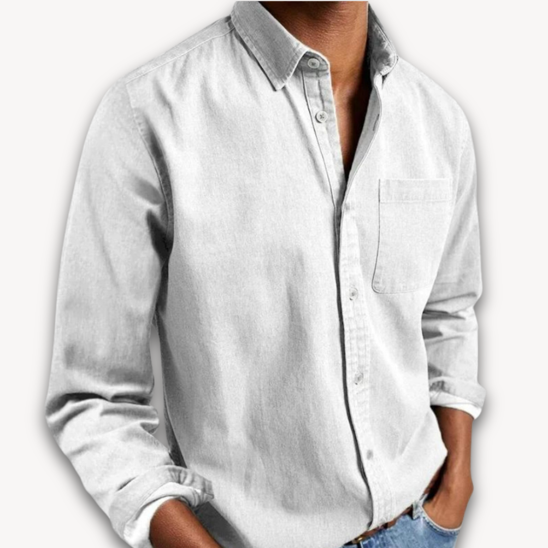 Men's Long Sleeve Button-Down Shirt in Black – Beck