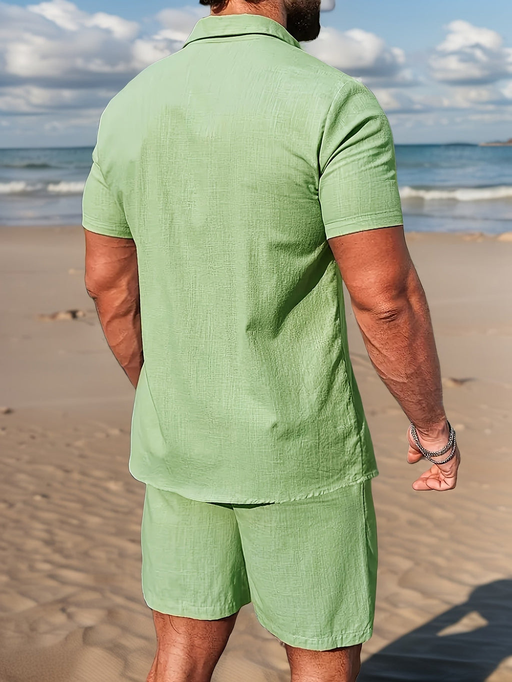 Linen Shirt and Shorts Set Regular Fit Short Sleeve Co-ord – Crest