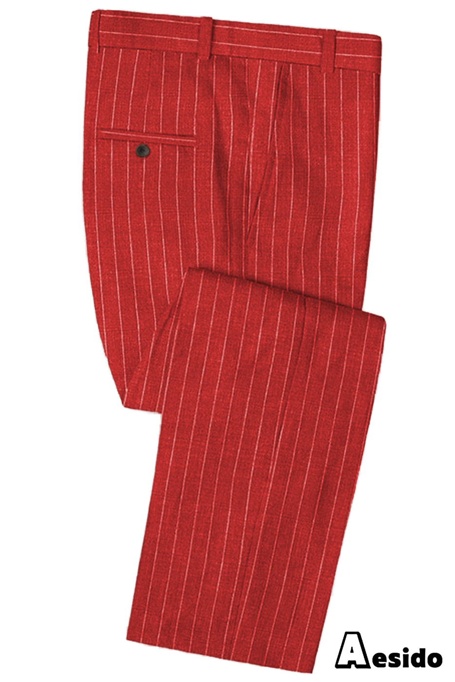 Mens Trouser Wool Blend Striped Flat Front – Glaro