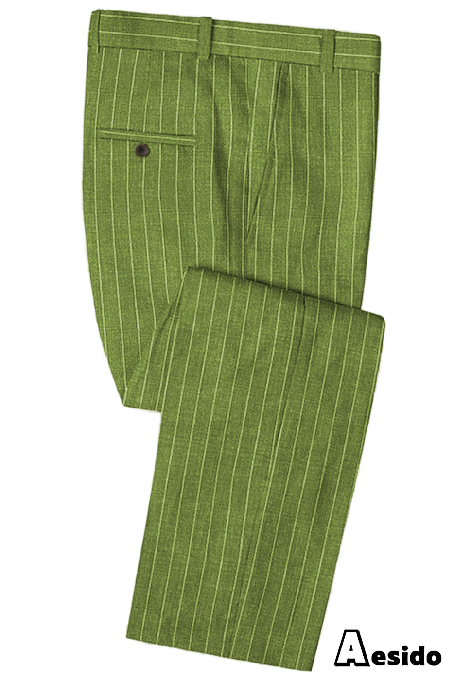 Mens Trouser Wool Blend Striped Flat Front – Glaro
