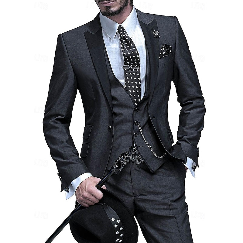 3-Piece Men's Suit Set Blazer Waistcoat Trousers – Darro