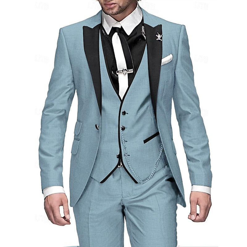 3-Piece Men's Suit Set Blazer Waistcoat Trousers – Darro