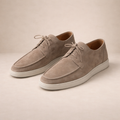 Suede lace-up loafer with closed toe in brown – TARLANO