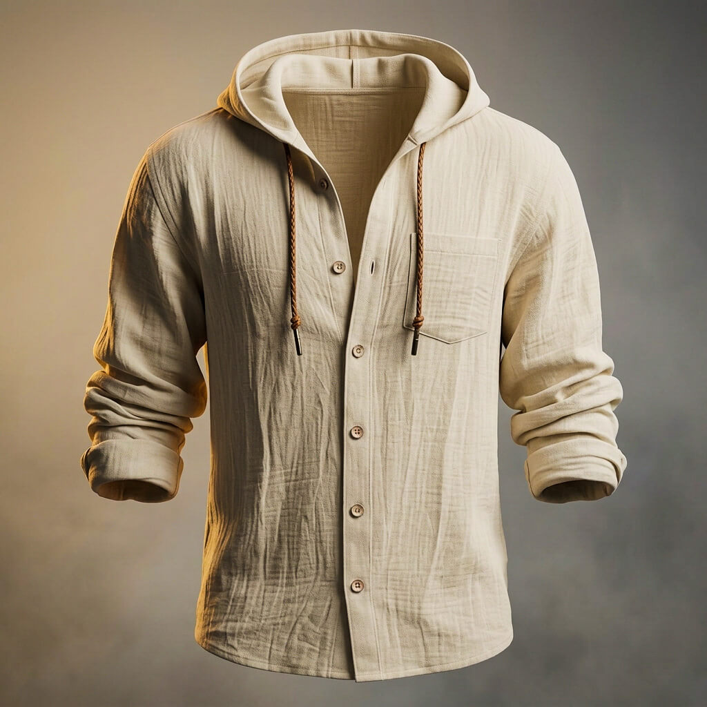 Hooded Zip Jacket Peruvian Cotton Linen Blend Lightweight – Quell