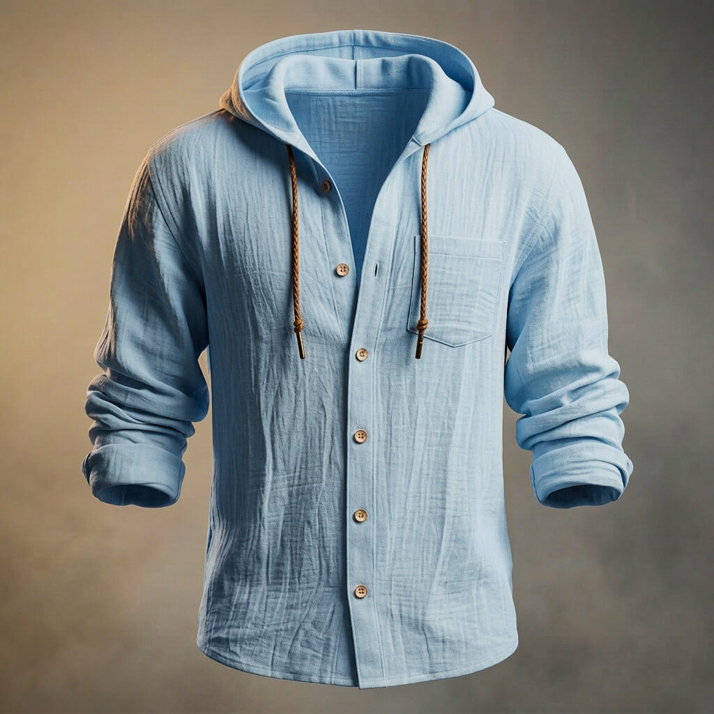 Hooded Zip Jacket Peruvian Cotton Linen Blend Lightweight – Quell