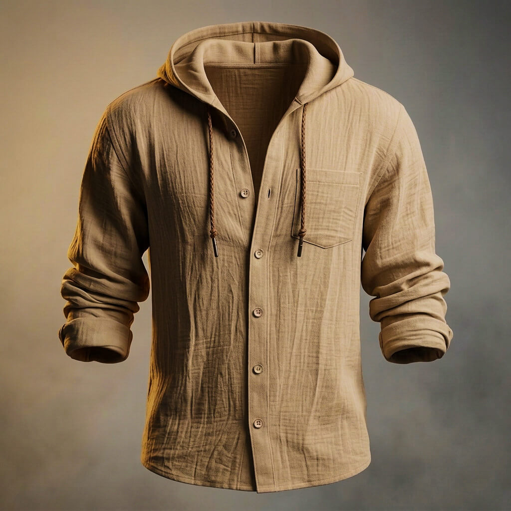 Hooded Zip Jacket Peruvian Cotton Linen Blend Lightweight – Quell