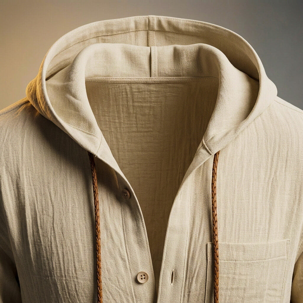 Hooded Zip Jacket Peruvian Cotton Linen Blend Lightweight – Quell