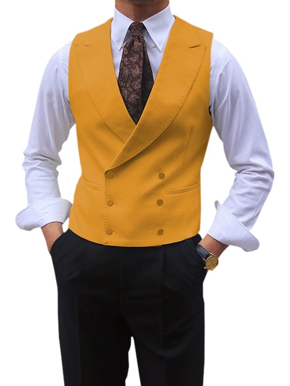 Double Breasted Suit Men Peak Lapel Vest 13 Colors – Harco