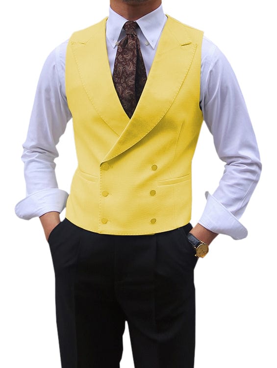 Double Breasted Suit Men Peak Lapel Vest 13 Colors – Harco