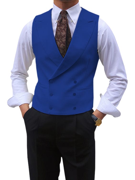 Double Breasted Suit Men Peak Lapel Vest 13 Colors – Harco