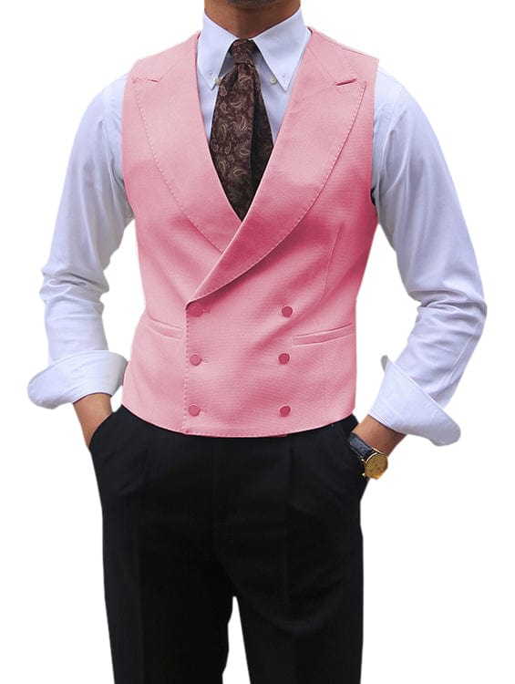 Double Breasted Suit Men Peak Lapel Vest 13 Colors – Harco