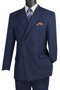 Peak lapel double breasted suit in navy – TARLANO
