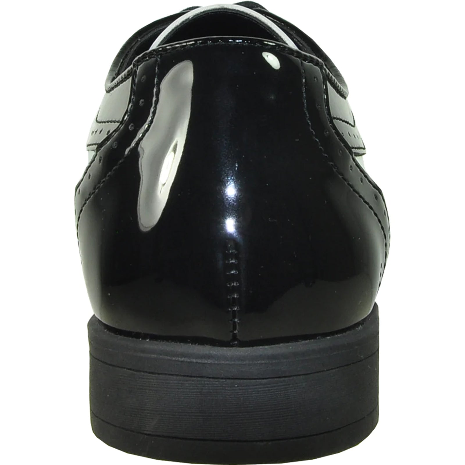 Two-Tone Wingtip Oxford Patent Upper Lace-Up Dress Shoe in Black – Taldo
