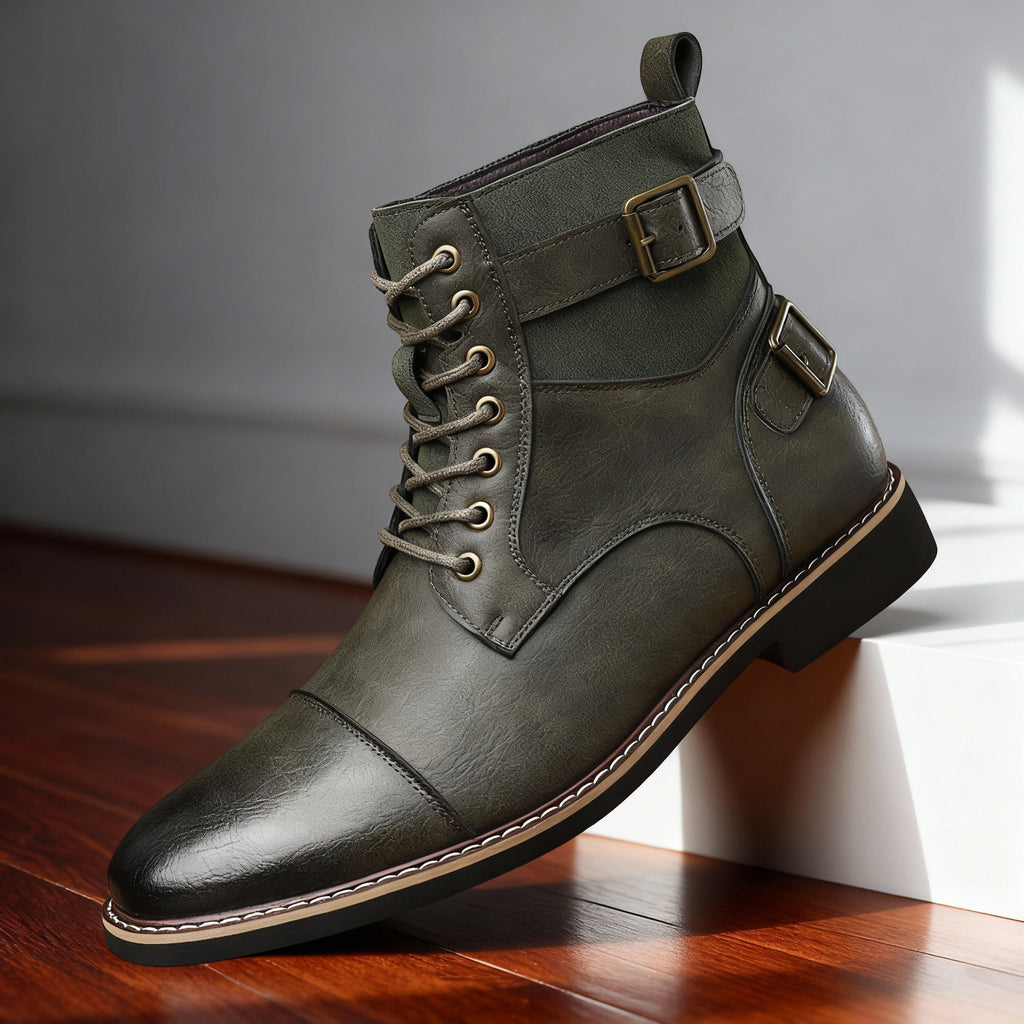 Boot Adjustable Buckle Layered Panel Construction – Strado
