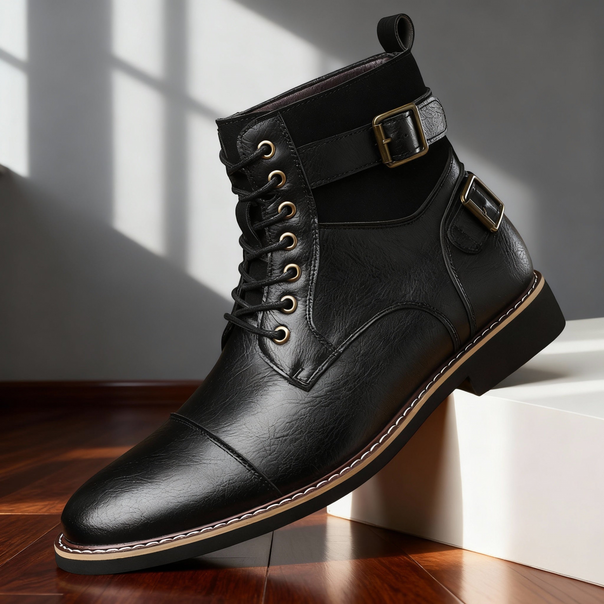 Boot Adjustable Buckle Layered Panel Construction – Strado