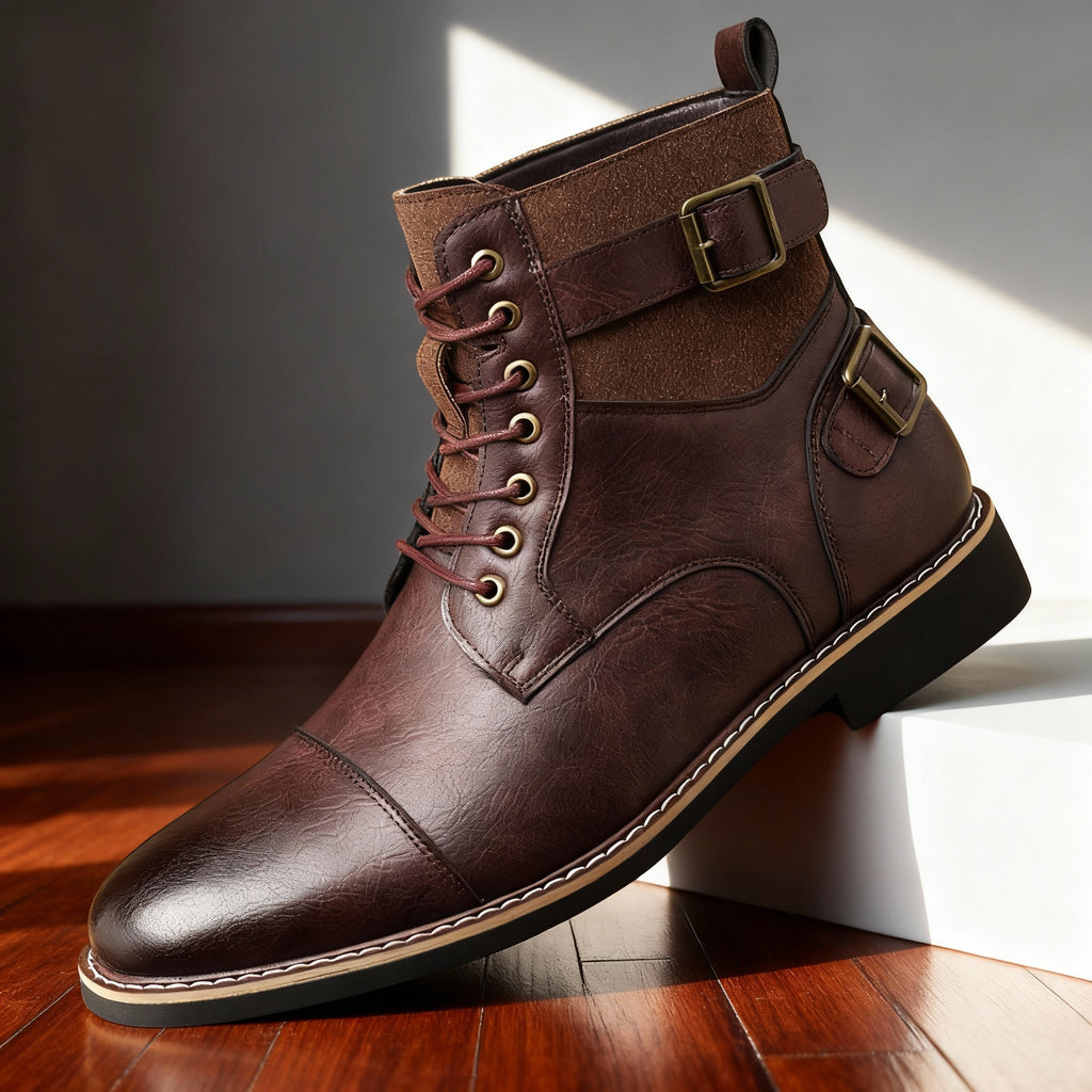 Boot Adjustable Buckle Layered Panel Construction – Strado