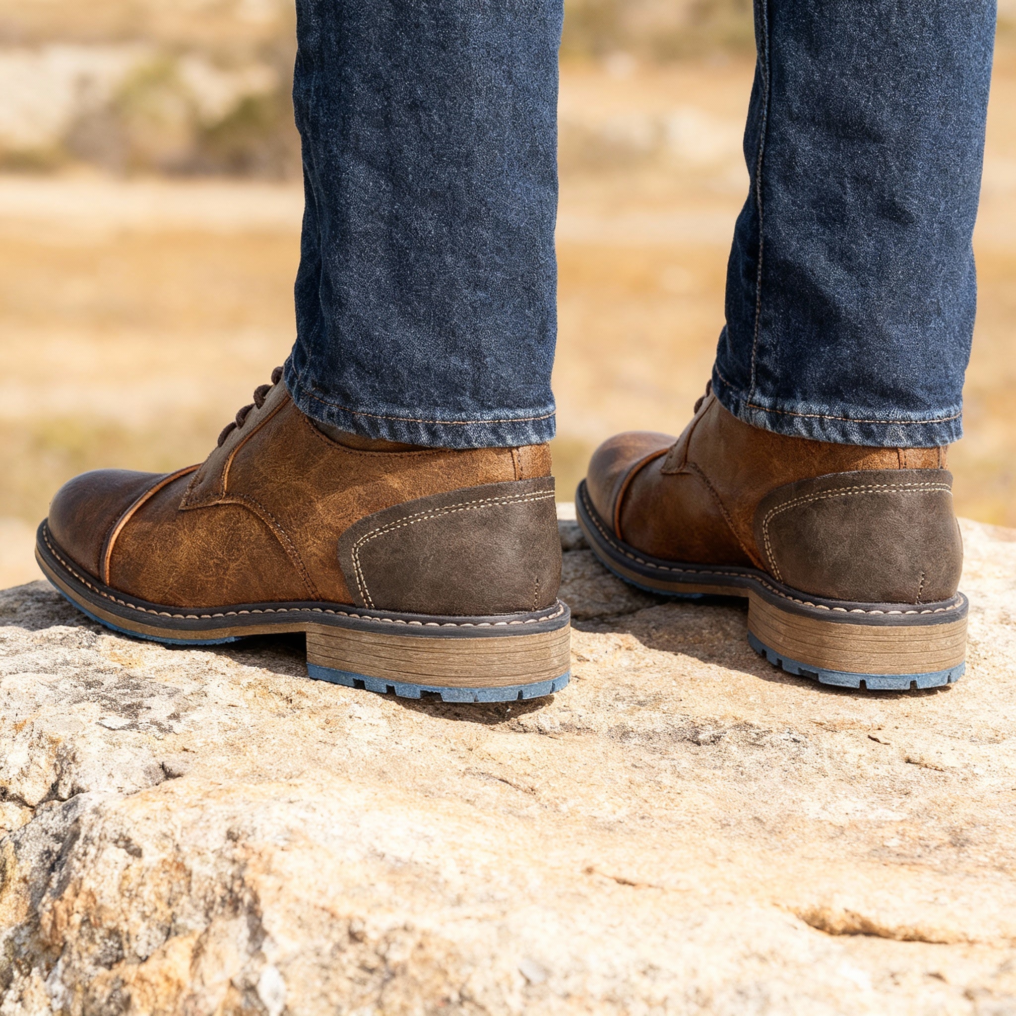 Cap-Toe Derby Shoe Deep-Grain Upper Welt Stitching – Garro