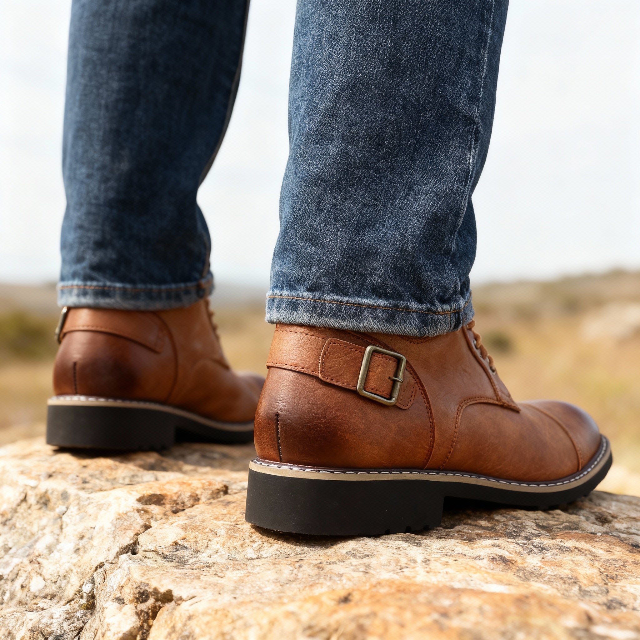 Boot Adjustable Buckle Layered Panel Construction – Strado
