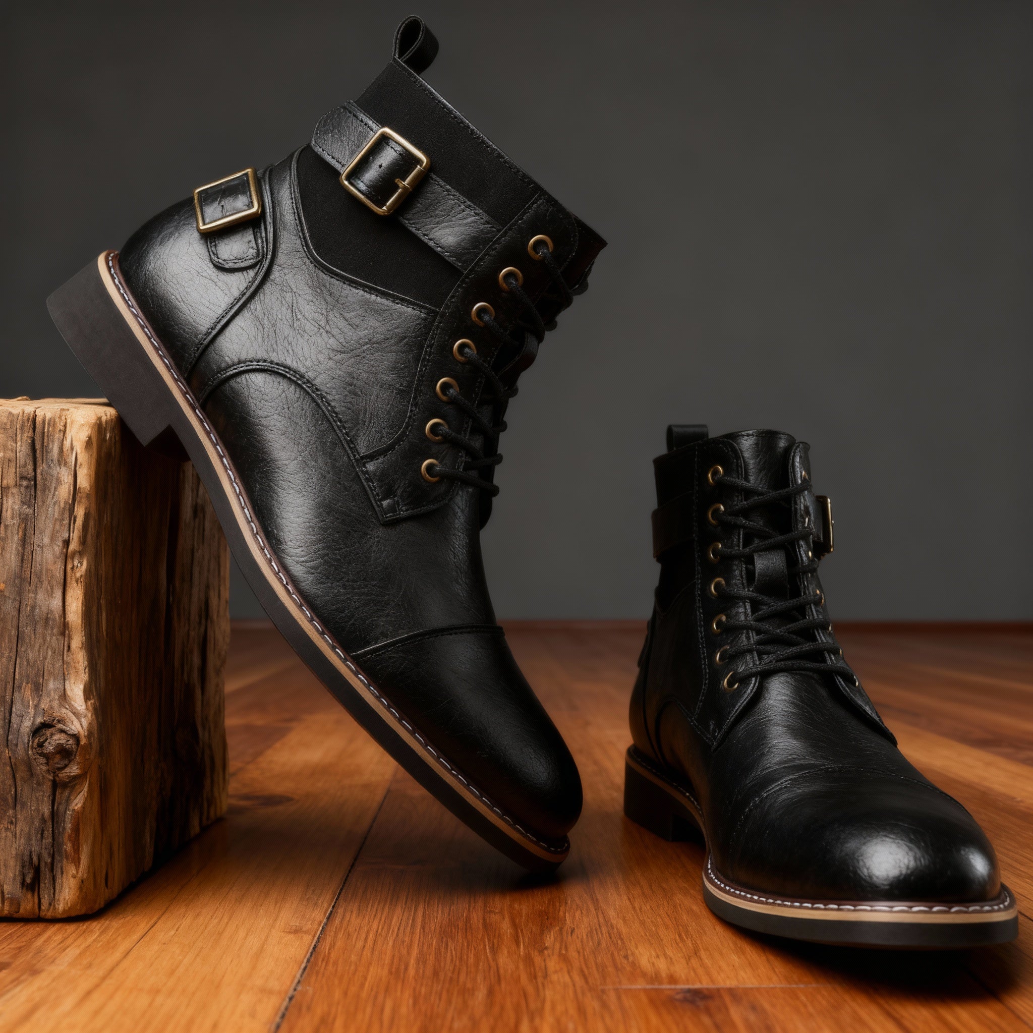 Boot Adjustable Buckle Layered Panel Construction – Strado