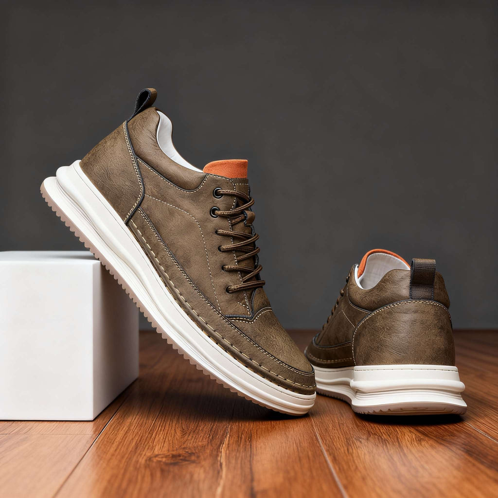 Johnson Leather Sneaker Textured Upper Ankle Collar – Falvo