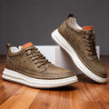 Johnson Leather Sneaker Textured Upper Ankle Collar – Falvo