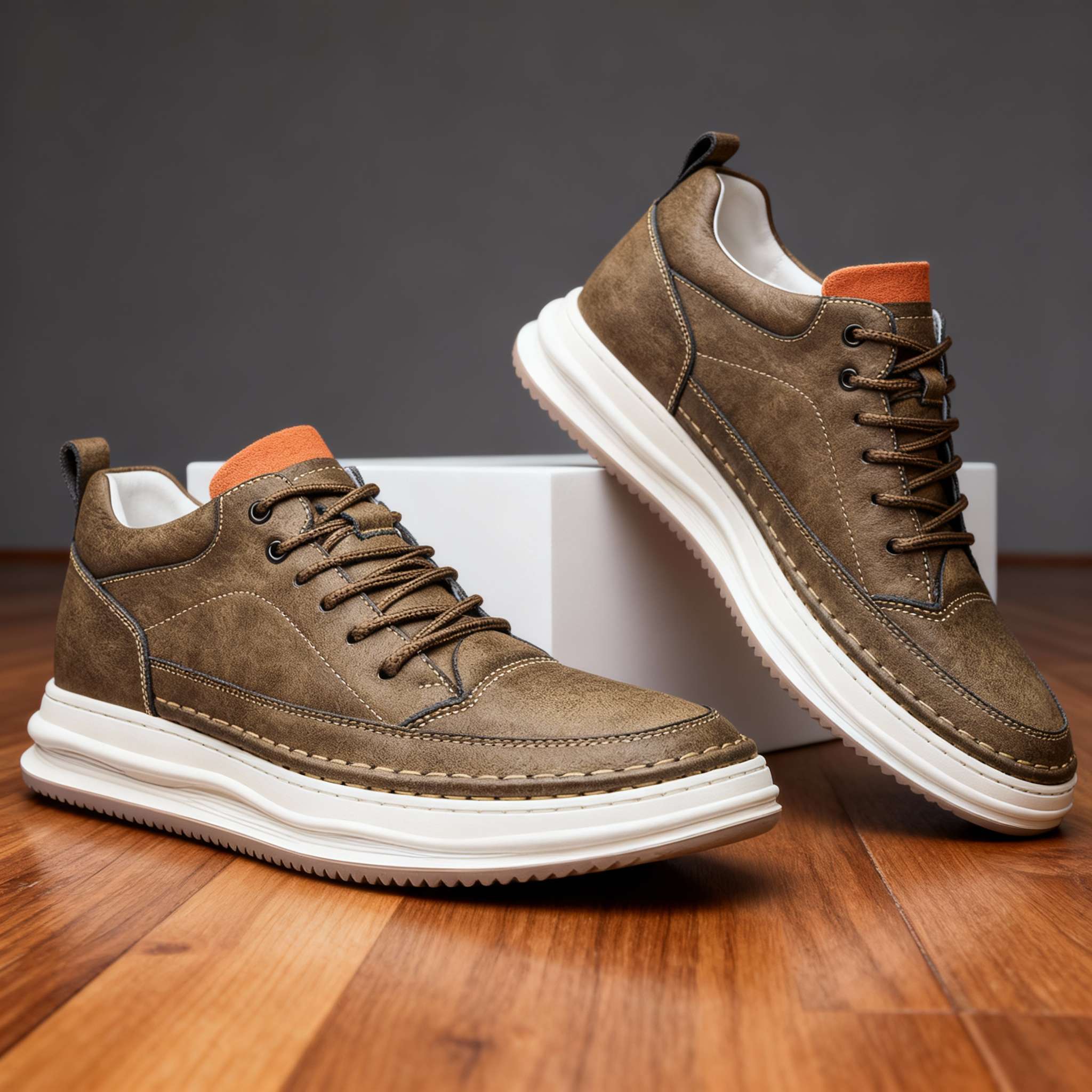 Johnson Leather Sneaker Textured Upper Ankle Collar – Falvo