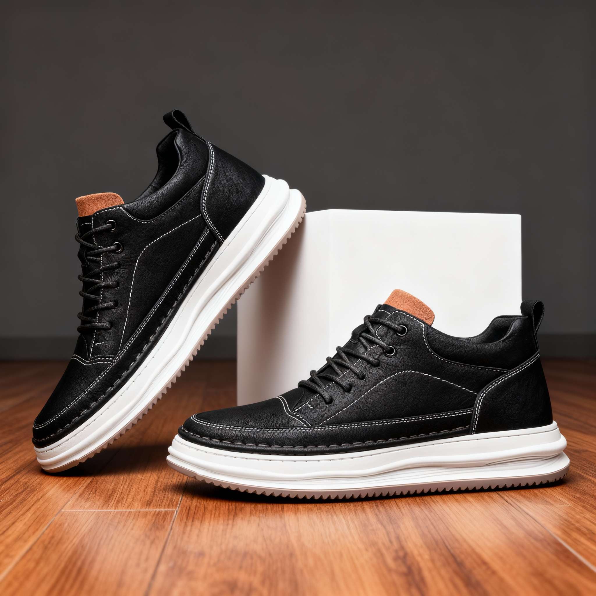 Johnson Leather Sneaker Textured Upper Ankle Collar – Falvo