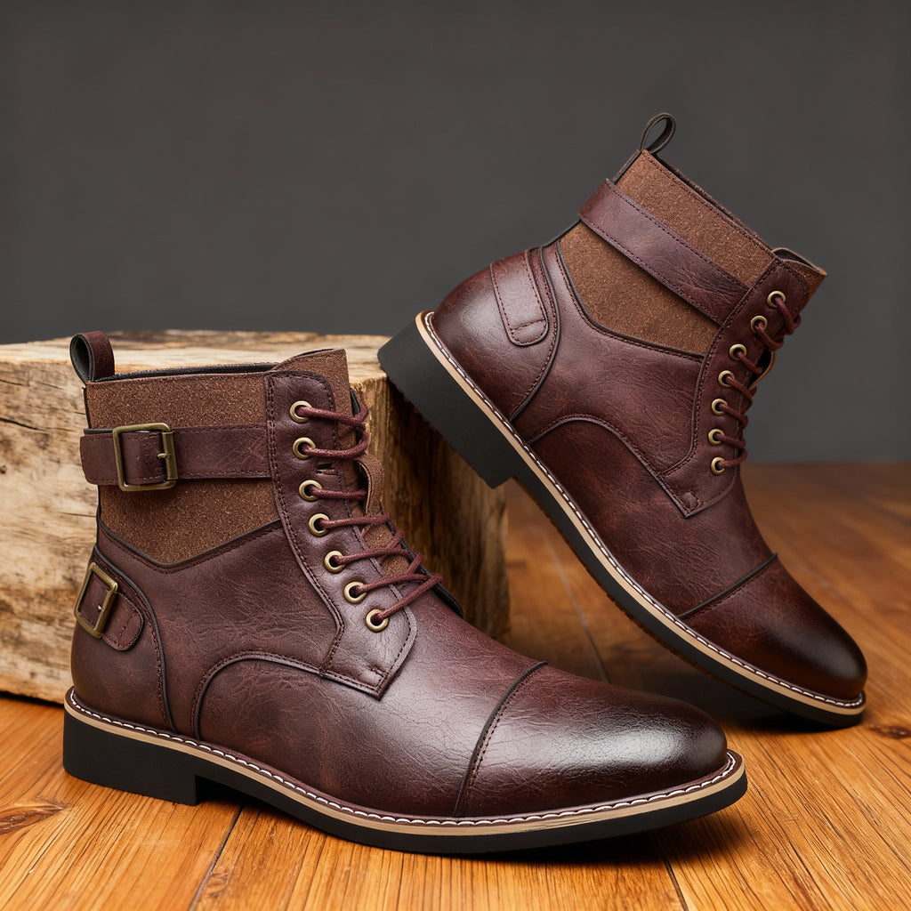 Boot Adjustable Buckle Layered Panel Construction – Strado