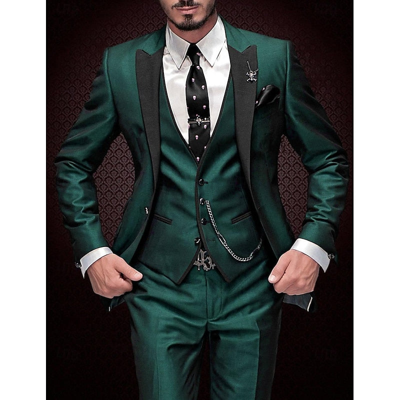 3-Piece Men's Suit Set Blazer Waistcoat Trousers – Darro