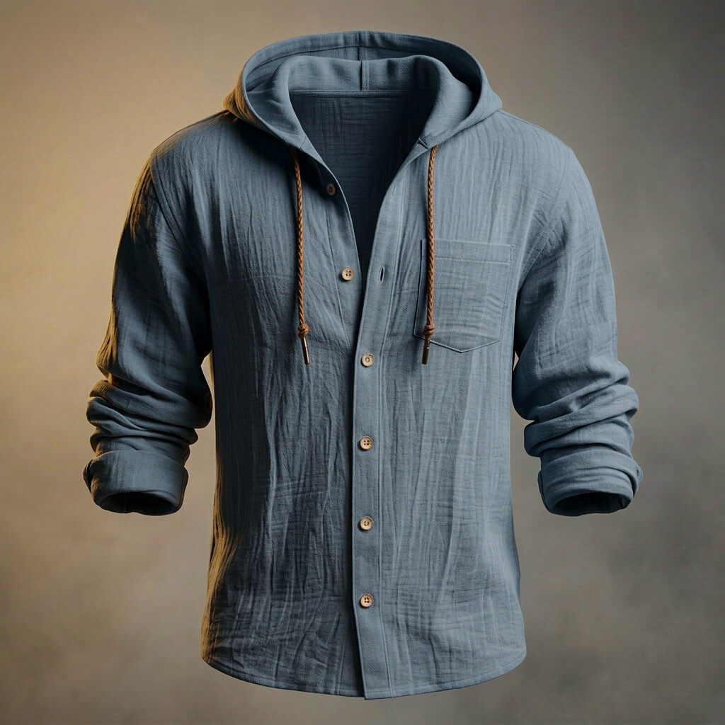 Hooded Zip Jacket Peruvian Cotton Linen Blend Lightweight – Quell