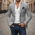 Slim-Fit Structured Woven Blazer Single Button Two Pockets – Veld