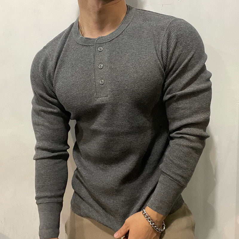 Henley Waffle Knit Heavyweight Slim-Fit Shirt – Drift