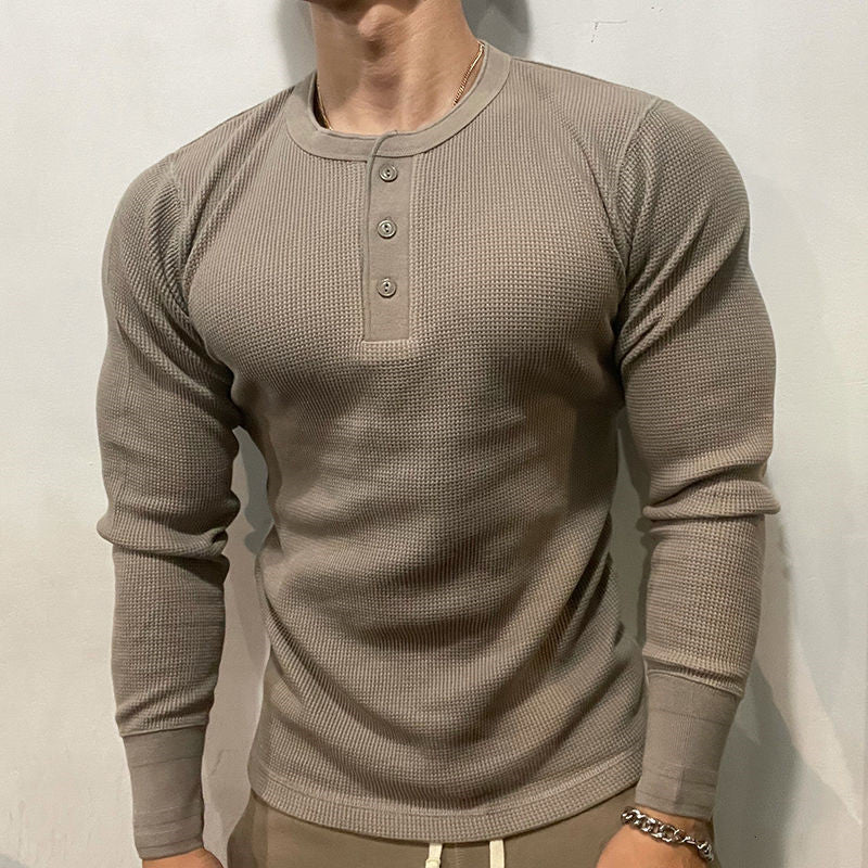 Henley Waffle Knit Heavyweight Slim-Fit Shirt – Drift