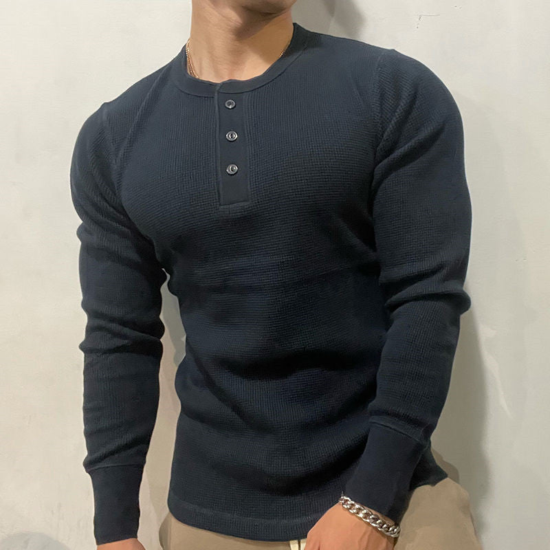 Henley Waffle Knit Heavyweight Slim-Fit Shirt – Drift
